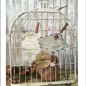 Shabby Chic Metal Bird Cage Memo and Photo Holder